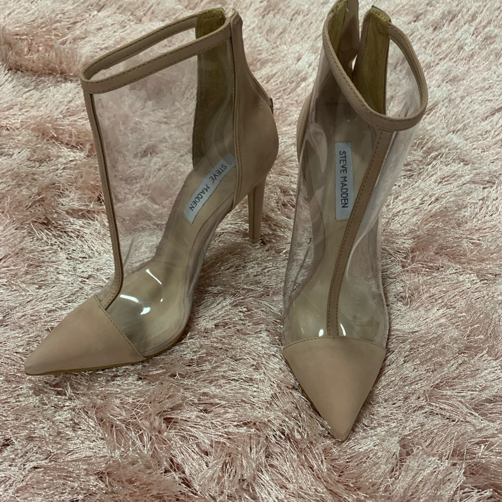 Clear stiletto shoes